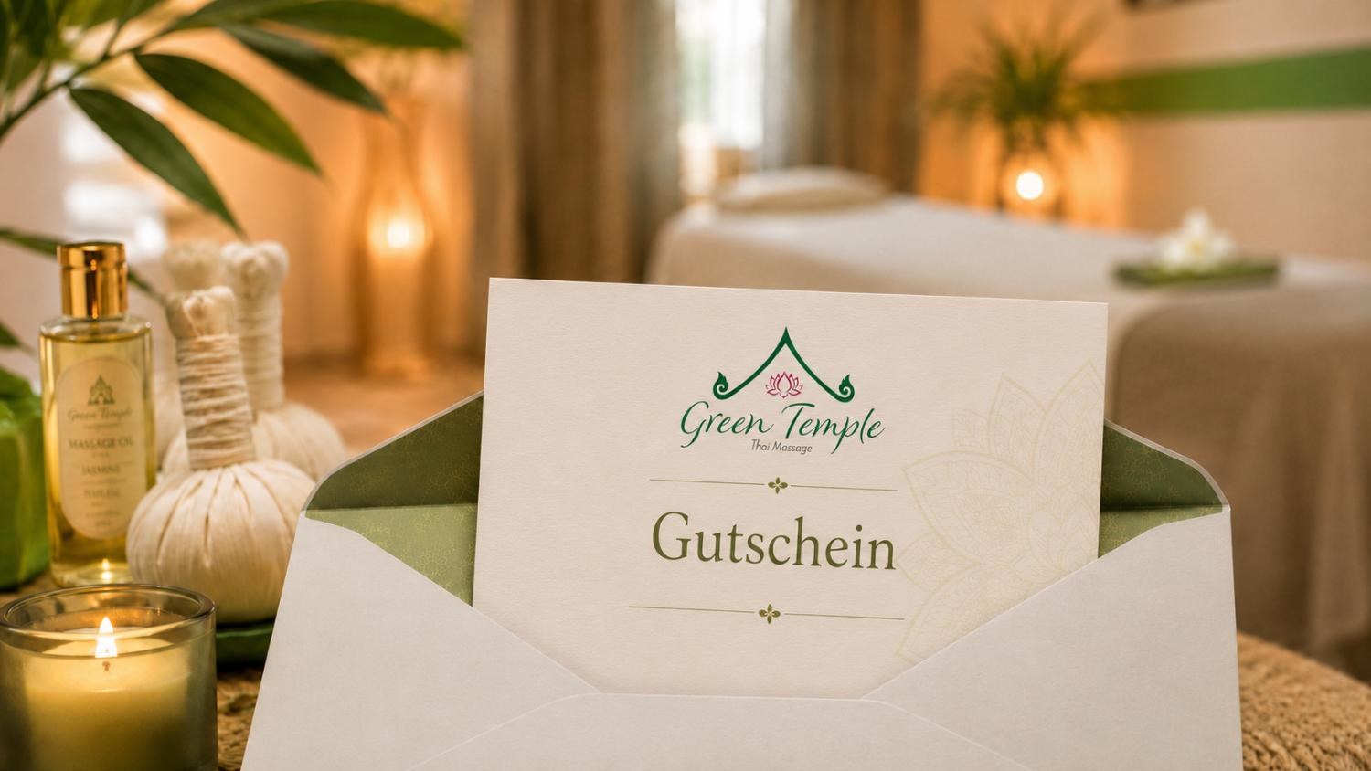 Green Temple Geschenkgutschein im Umschlag